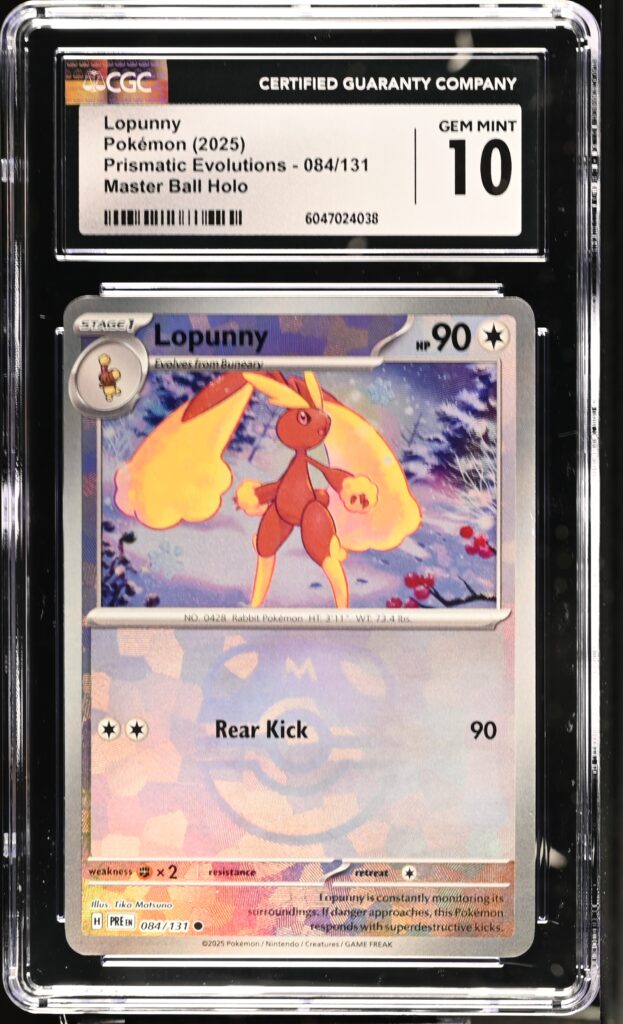 2025 Prismatic Evolutions Cert # 6047024038 Lopunny 084/131