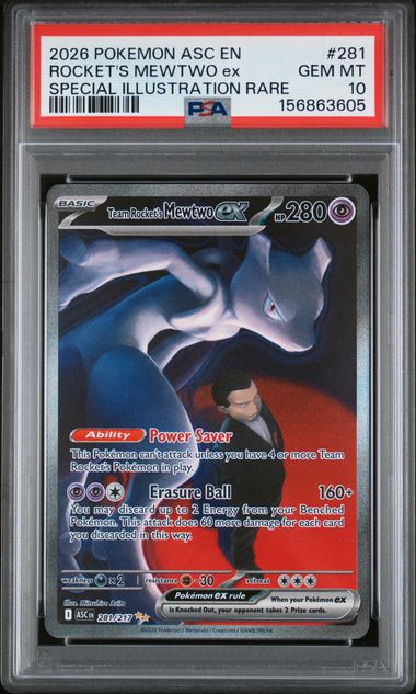 2026 POKEMON ASC EN-ASCENDED HEROES #281 ROCKET'S MEWTWO ex SPECIAL ILLUSTRATION RARE